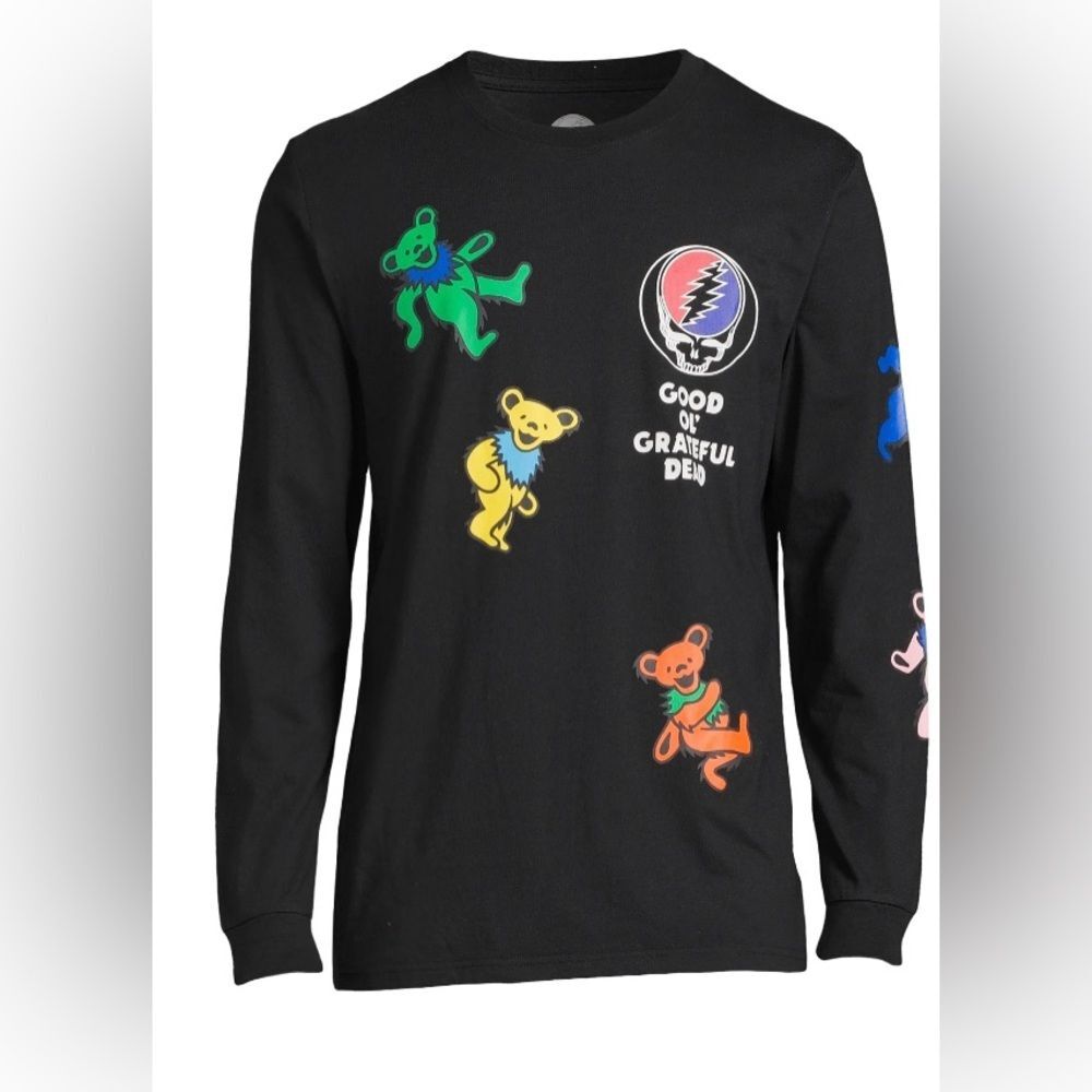Grateful Dead Men's Dancing Bears Long Sleeve Graphic Tee Music Band Medium